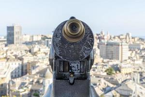 vista de la ciudad de Génova desde el ascensor de Castelletto foto