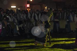 NEUSCHOENAU, GERMANY - JANUARY 5 2019 - Lousnacht night celebration with forest spirit Waldgeister in Bavaria village photo