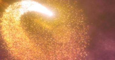 Abstract flying line particles yellow gold bright glowing magical energy particles, abstract background photo