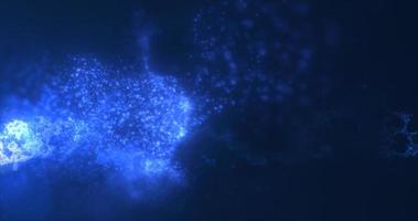 Abstract background of blue energy magic waves flying from the wind with the effect of glow and blur bokeh photo