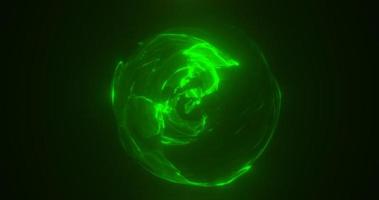 Abstract green energy sphere transparent round bright glowing, magical abstract background photo