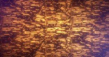 Abstract background of yellow gold computer circuit boards digital hi-tech futuristic of lines and dots photo