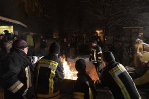 NEUSCHOENAU, GERMANY - JANUARY 5 2019 - Lousnacht night celebration with forest spirit Waldgeister in Bavaria village photo