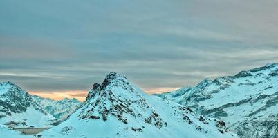 white snow alps mountain sunset photo