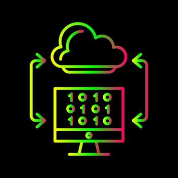 icono de vector de codificación de nube