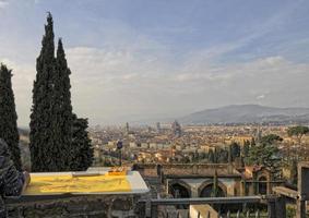 Florence aerial view while painting the landscape photo