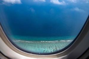 maldivas vista aérea paisaje atolón e islas foto