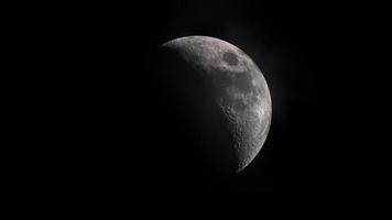 Moon lunar phase transition animation in dark video