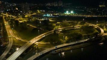 nachtlandschap panoramisch hyperlapse schot penang brug uitwisseling video