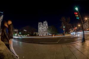 notre dame paris night view photo