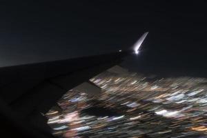 airport lights during landing photo