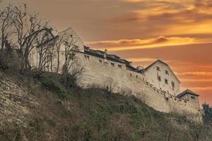 Vaduz liechtenstein castle at sunset photo