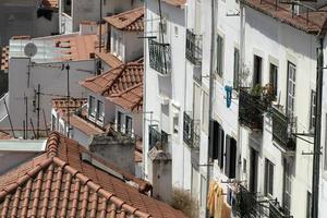 lisboa panorama aéreo paisaje paisaje urbano techos y chimenea detalle foto