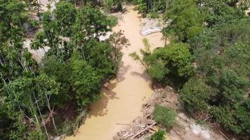 Aerial view flash flood and river flood video