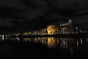 amsterdam canals cruise at night photo