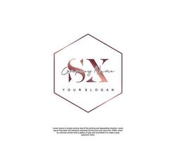 inicial letra sx femenino logo belleza monograma y elegante logo diseño, escritura logo de inicial firma, boda, moda, floral y botánico con creativo modelo vector