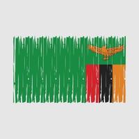 Zambia Flag Brush vector