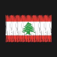 pincel de bandera de líbano vector