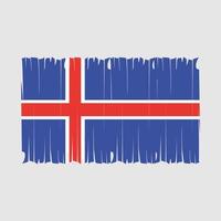 Ilustración de vector de pincel de bandera de islandia