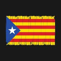 Catalonia Flag Brush Vector Illustration
