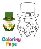 Coloring page with Leprechaun for kids vector