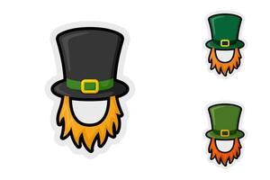 Note sticker set with Leprechaun Hat and Beard vector