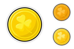 Note sticker set with Clover Coin vector