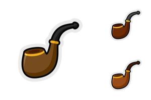Note sticker set with Smoking Pipe vector
