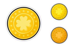 Note sticker set with Clover Coin vector