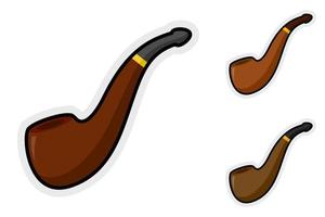 Note sticker set with Smoking Pipe vector