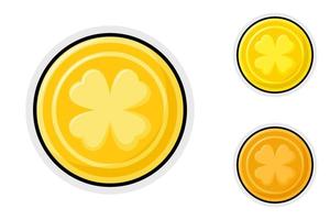 Note sticker set with Clover Coin vector