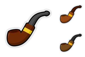 Note sticker set with Smoking Pipe vector