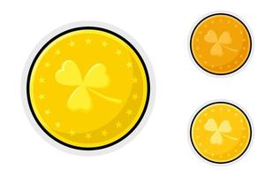 Note sticker set with Clover Coin vector