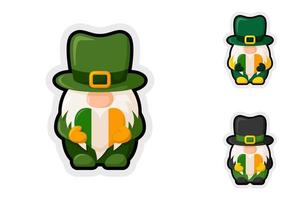 Note sticker set with Leprechaun vector