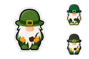 Note sticker set with Leprechaun vector