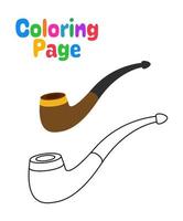 Coloring page with Smoking Pipe for kids vector