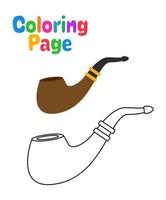 Coloring page with Smoking Pipe for kids vector