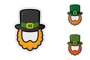 Note sticker set with Leprechaun Hat and Beard vector