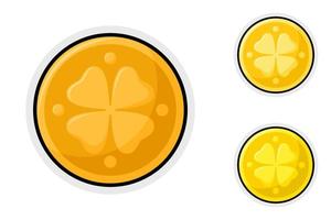 Note sticker set with Clover Coin vector