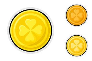 Note sticker set with Clover Coin vector