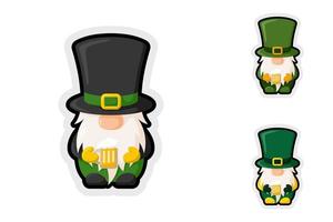 Note sticker set with Leprechaun vector