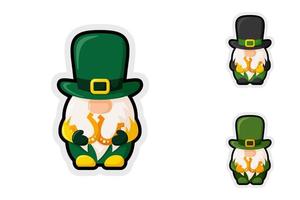 Note sticker set with Leprechaun vector