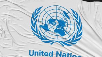 United Nations, UN Flag Cloth Removing From Screen, Intro, 3D Rendering, Chroma Key, Luma Matte video