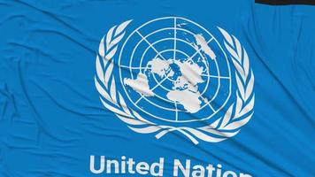 United Nations, UN Flag Cloth Removing From Screen, Intro, 3D Rendering, Chroma Key, Luma Matte video