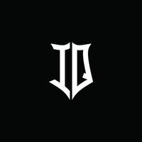 iq monograma letra logo cinta con proteger estilo aislado en negro antecedentes vector