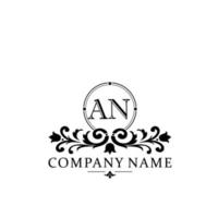 letter AN floral logo design. logo for women beauty salon massage cosmetic or spa brand vector