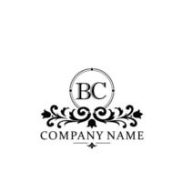 letter BC floral logo design. logo for women beauty salon massage cosmetic or spa brand vector