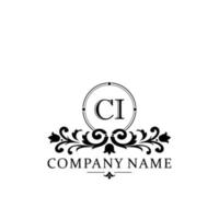 letter CI floral logo design. logo for women beauty salon massage cosmetic or spa brand vector