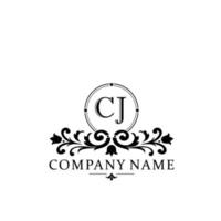 letter CJ floral logo design. logo for women beauty salon massage cosmetic or spa brand vector