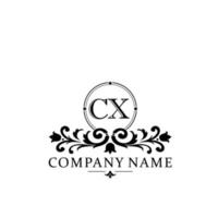 letter CX floral logo design. logo for women beauty salon massage cosmetic or spa brand vector